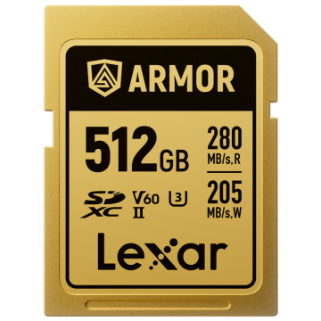 Lexar SDXC ARMOR Gold UHS-II U3, Stainless Steel, IP68 R280/W210 (V60) 512GB (LSDAMGL512G-RNNNG)