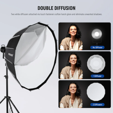 Neewer SF55Q 55cm Deep Parabolic Quick Release Softbox with Honeycomb Grid