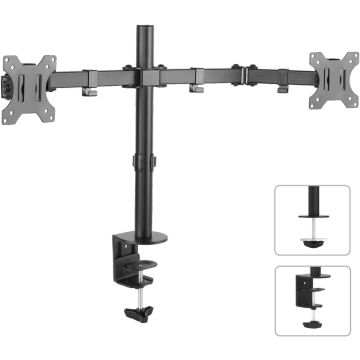 Maclean MC-754 Dual Desk Stand Dual Monitor Arm 360 13-32"