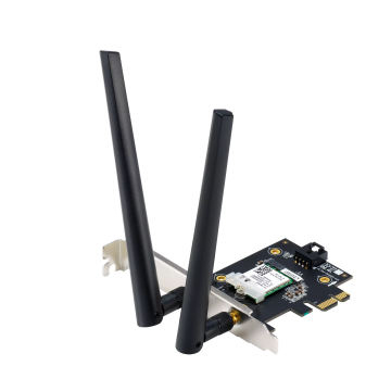 ASUS PCE-AX1800 AX1800 Dual Band PCI-E WiFi 6 (802.11ax). Bluetooth 5.2, WPA3 network security, OFDMA and MU-MIMO