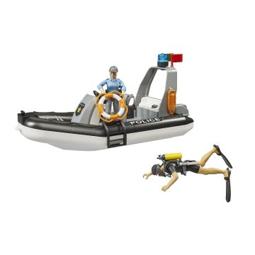 Bruder RAM 2500 Police Pickup with L+S Module, trailer and boat (02507)
