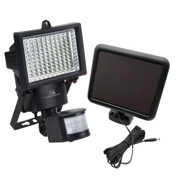 Maclean Solar Lamp LED Spotlight Motion Sensor Floodlight Wall Mount Light Twilight IP44 6W 6000K (MCE442)