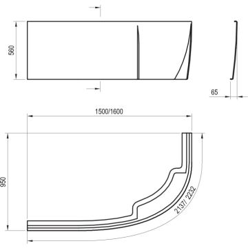 Ravak Priekšējais Panelis Rosa 95 R Vannai A 150 cm (CZ56100A00)