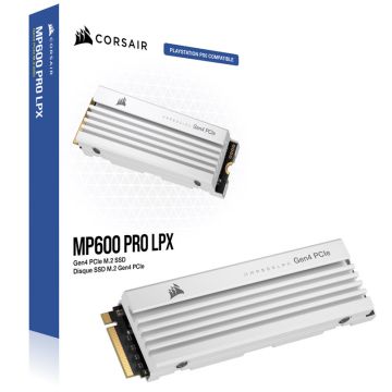 Corsair MP600 Pro LPX NVMe SSD, PCIe 4.0 M.2 Typ 2280 - 4 TB - white (CSSD-F4000GBMP600PLPW)