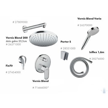 Hansgrohe Vernis Blend Dušas Komplekts 7in1 Hroms (KOMP-HANSG5)