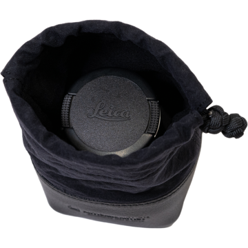 Artisan & Artist ACAM-LP120 Fabric and Leather Lens Pouch (S) Black